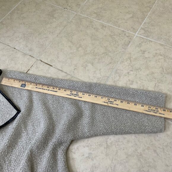 Zara Knit Cardigan Sweater Jacket women’s size M faux leather trim w pockets OF - Picture 9 of 10